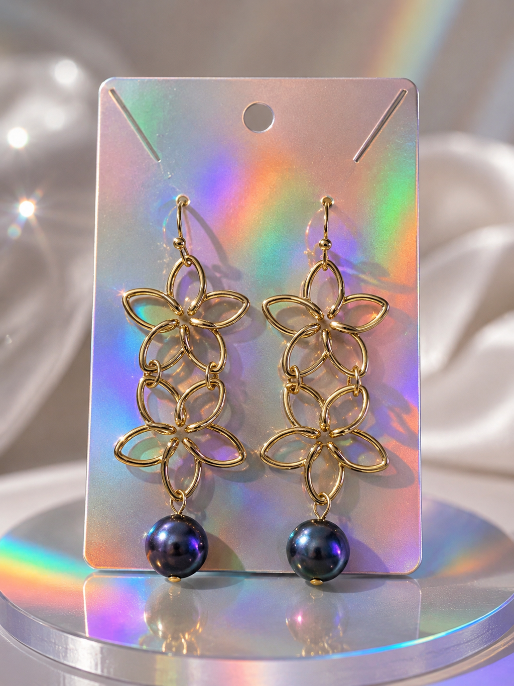 Pua Momi Earrings — pua = flower and momi = pearl. 🌺🖤